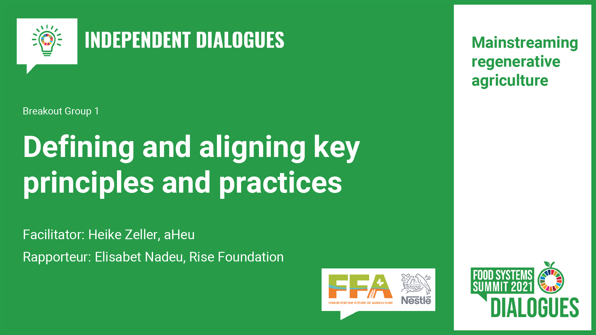 UNFSS Independent Dialogues Breakout 1 video image