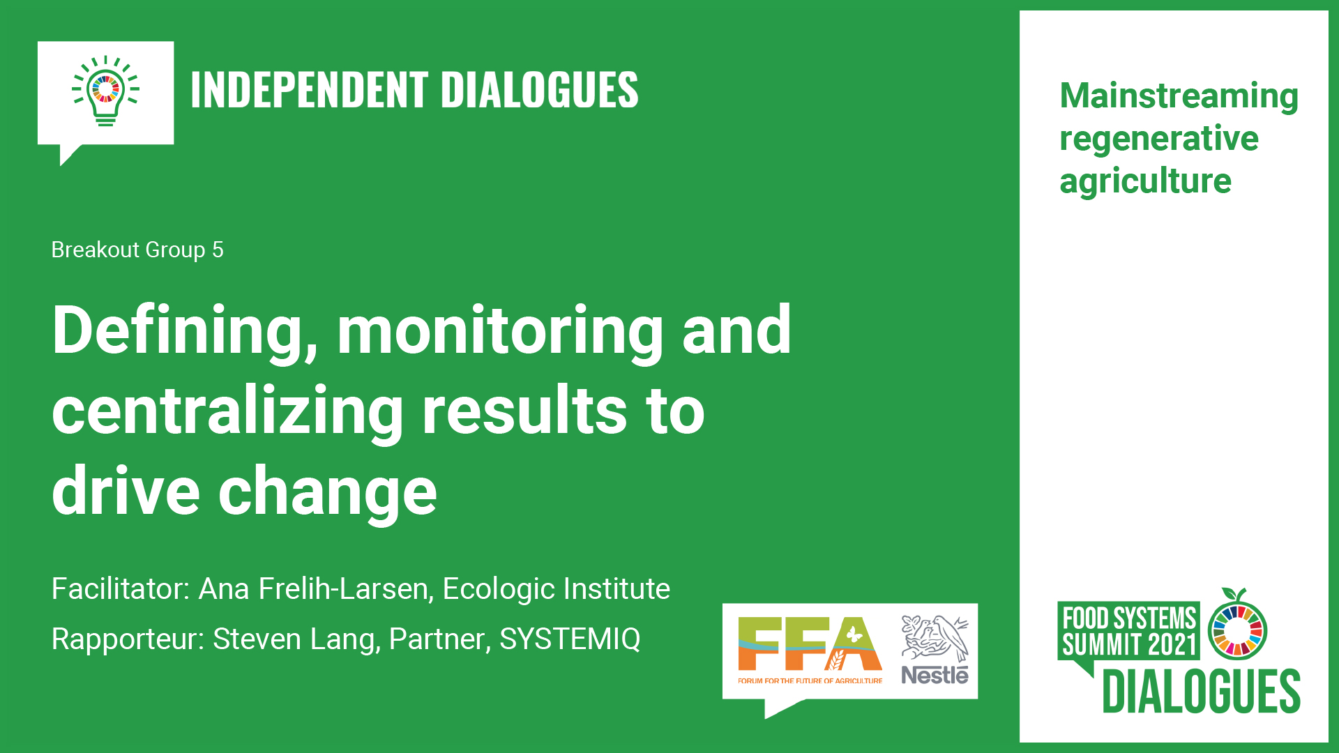 UNFSS Independent Dialogues Breakout 5