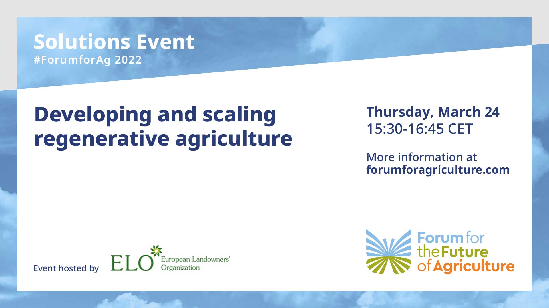 2022 ForumforAg | Solutions event 7 | Developing and scaling regenerative agriculture video iamge