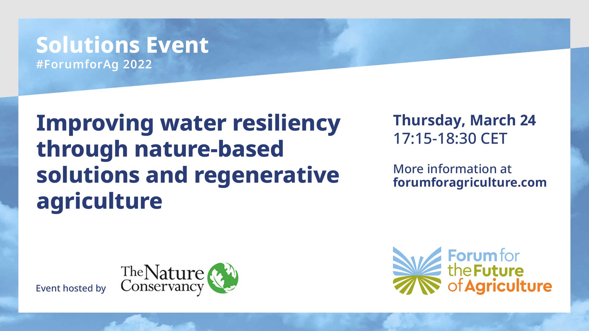 2022 ForumforAg | Solutions event 8 | Improving water resiliency through nature-based solutions and regenerative agriculture video iamge