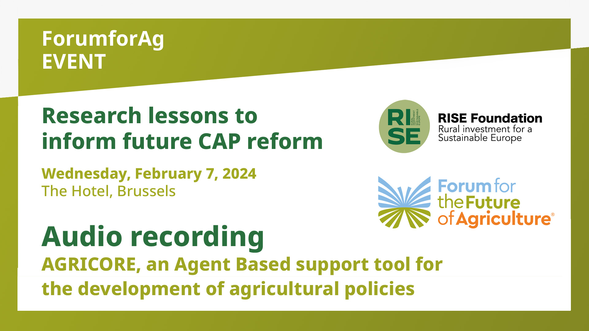2024 Research lessons to inform future CAP reform – AGRICORE