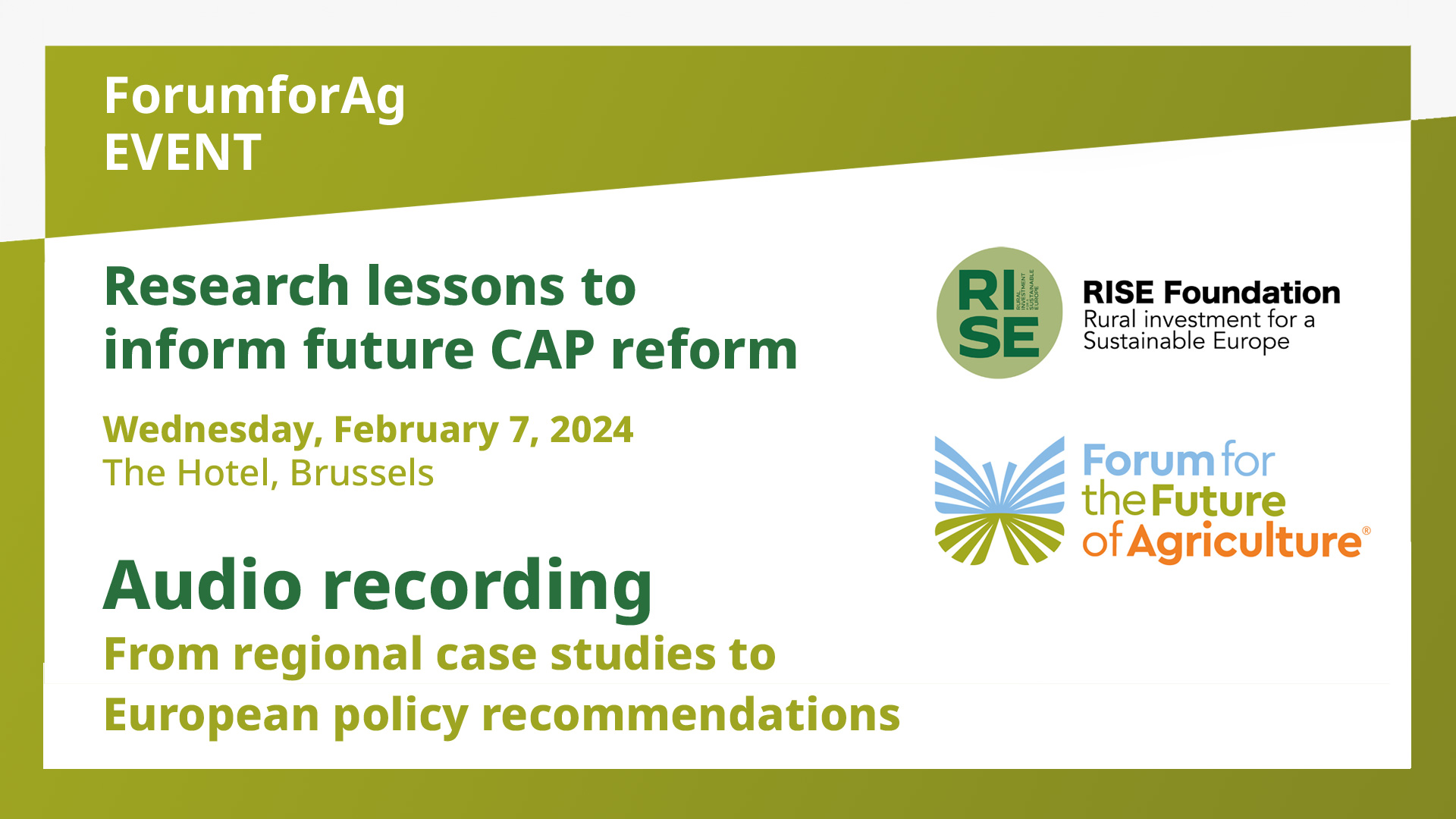 2024 Research lessons to inform future CAP reform – From regional case studies to European policy recommendations